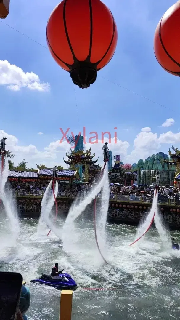 Water jetpack performance at Wansuishan Wuxiacheng